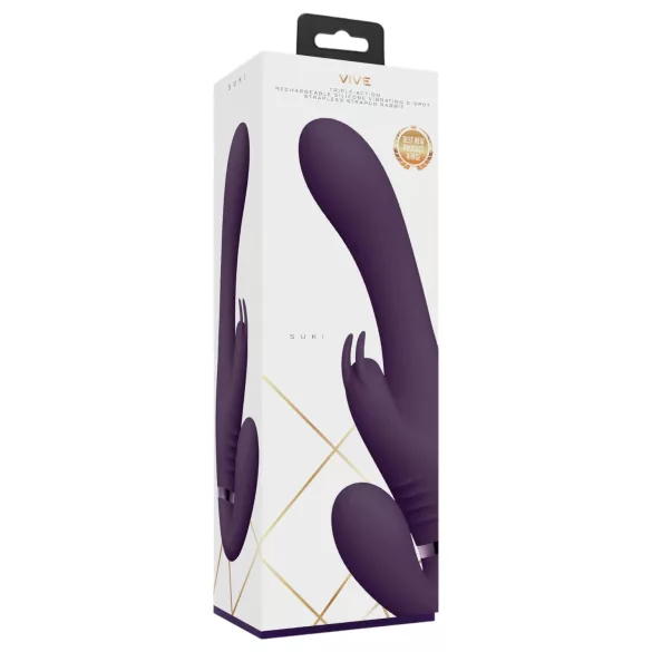 Vive Suki - strap-on vibraator ilma rihmadeta - lilla