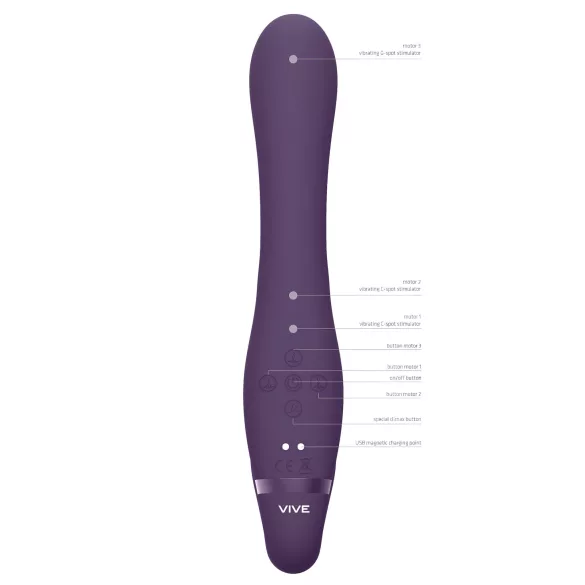 Vive Suki - strap-on vibraator ilma rihmadeta - lilla