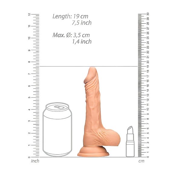 RealRock Dong 7 - realistlik munanditega dildo 17cm - naturaalne