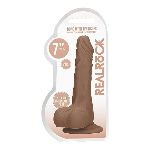 RealRock - realistlik munanditega dildo - 17cm - tume naturaalne