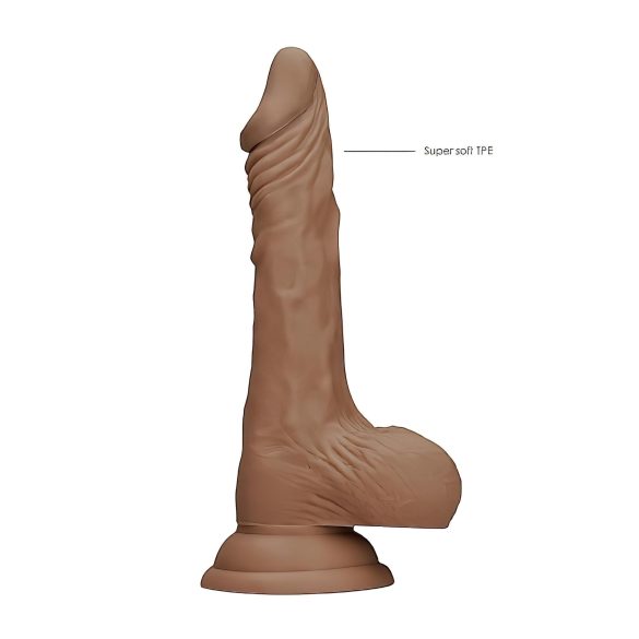 RealRock - realistlik munanditega dildo - 17cm - tume naturaalne