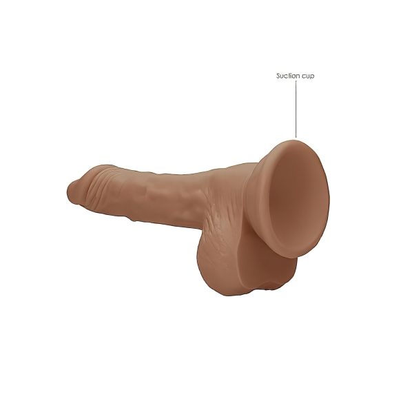 RealRock - realistlik munanditega dildo - 17cm - tume naturaalne