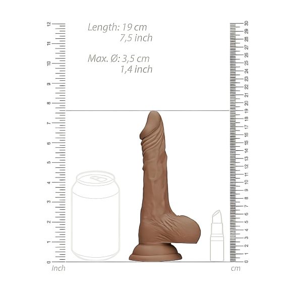 RealRock - realistlik munanditega dildo - 17cm - tume naturaalne