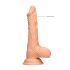 RealRock Dong 8 - elutruu dildo munanditega (20cm) - naturaalne