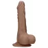 RealRock Dong 10 - realistlik munanditega dildo 25cm - tume nahatoon