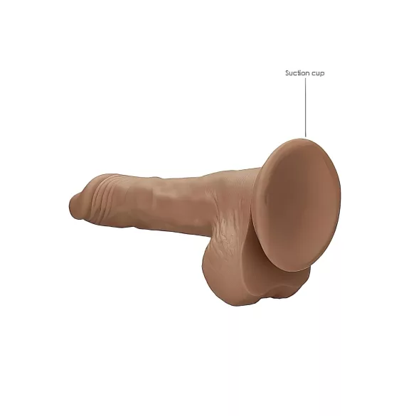 RealRock Dong 10 - realistlik munanditega dildo 25cm - tume nahatoon