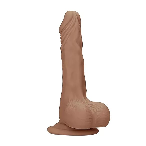 RealRock Dong 10 - realistlik munanditega dildo 25cm - tume nahatoon
