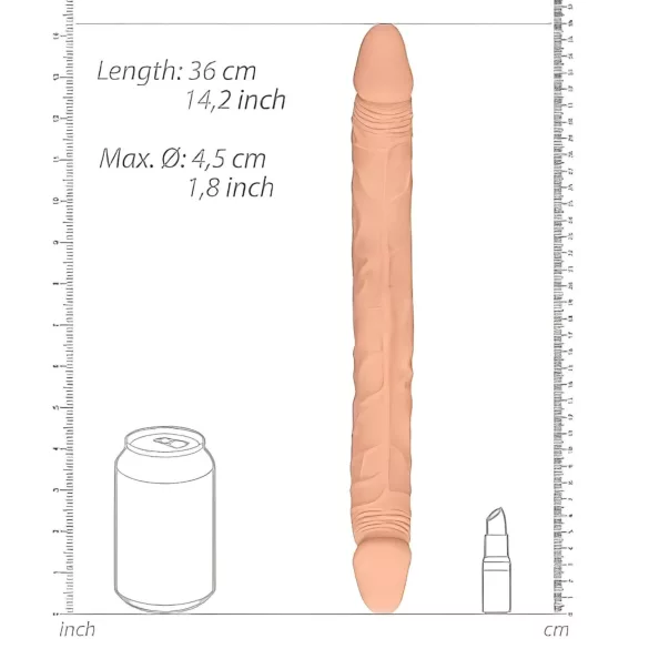 RealRock - topeltdildo - 36 cm - naturaalne