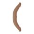 RealRock Kahepoolne Dildo 14 - topelt dildo (36cm) - tume naturaalne