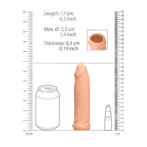 RealRock - peenisekate 17 cm - naturaalne