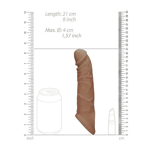 RealRock - peenisehülss - 21 cm - tume naturaalne