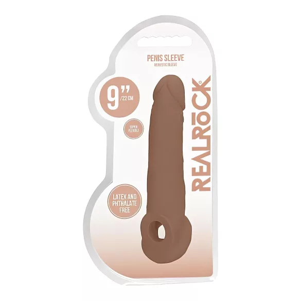 RealRock - peenisehülss - 21,5 cm - tume naturaalne