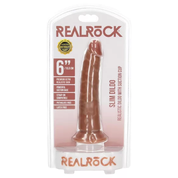 RealRock Slim - realistlik dildo 15,5cm - tume naturaalne
