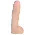 Doc Johnson Vac-U-Lock Hung 12 - realistlik suur munanditega dildo - naturaalne