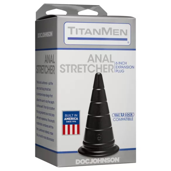 Doc Johnson TitanMen Anal Stretcher - kooniline anaalvenitusplokk (must) - 15 cm