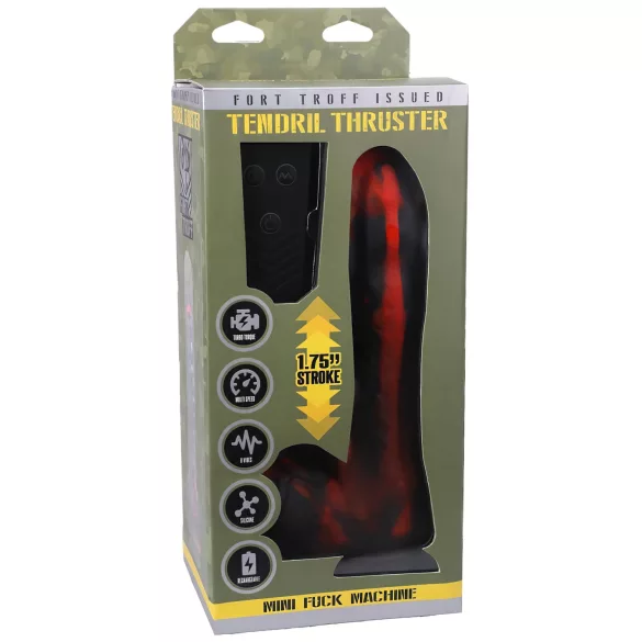 Doc Johnson Mini F-Machine Tendril - kaugjuhtimisega tõukevibraator - punane