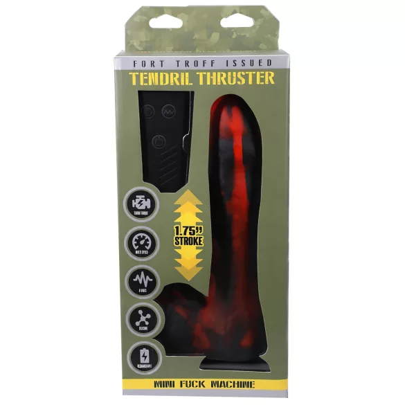 Doc Johnson Mini F-Machine Tendril - kaugjuhtimisega tõukevibraator - punane