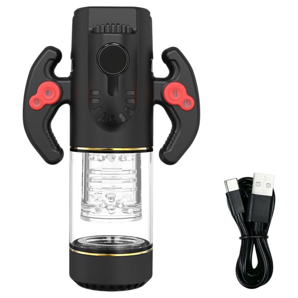 AlvUp - automaatne masturbaator - pöörlev ja tõukav - must