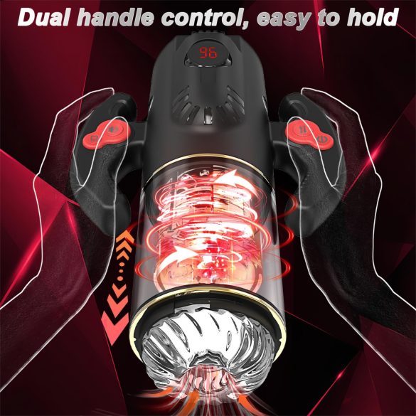 AlvUp - automaatne masturbaator - pöörlev ja tõukav - must