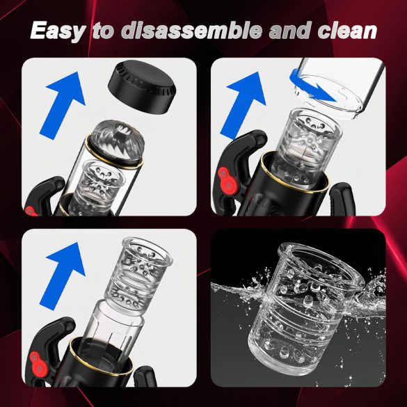 AlvUp - automaatne masturbaator - pöörlev ja tõukav - must