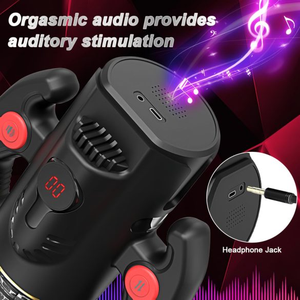 AlvUp - automaatne masturbaator - pöörlev ja tõukav - must