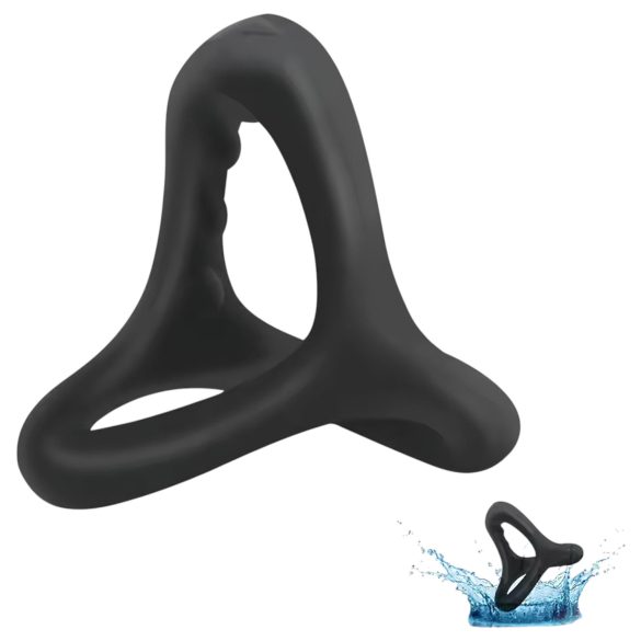 Peenise- ja munandirõngas täppispinnaga (must)