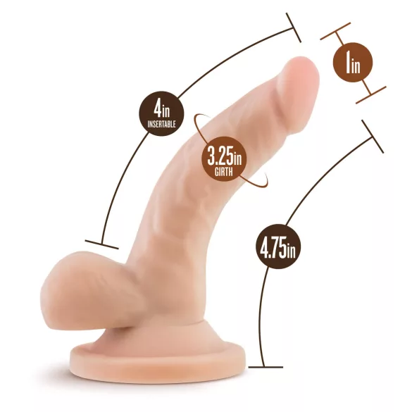 Dr. Skin 4 - realistlik dildoga munanditega iminapaga - naturaalne 12cm