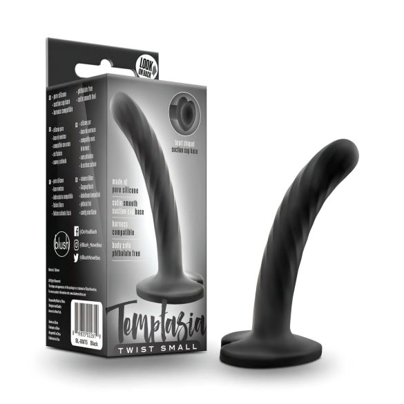 Temptasia Twist Small - iminapaga, keerdus dildo (must)