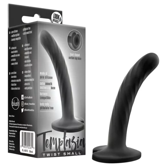 Temptasia Twist Small - iminapaga, keerdunud dildo (must)