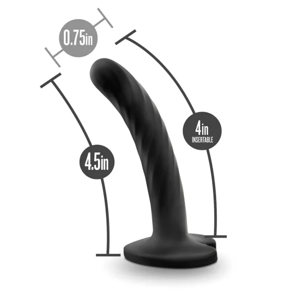 Temptasia Twist Small - iminapaga, keerdunud dildo (must)