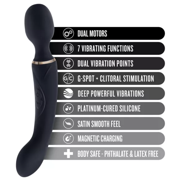 Blush Lush - 2‑in‑1 võlukepp ja G‑punkti vibraator (must)