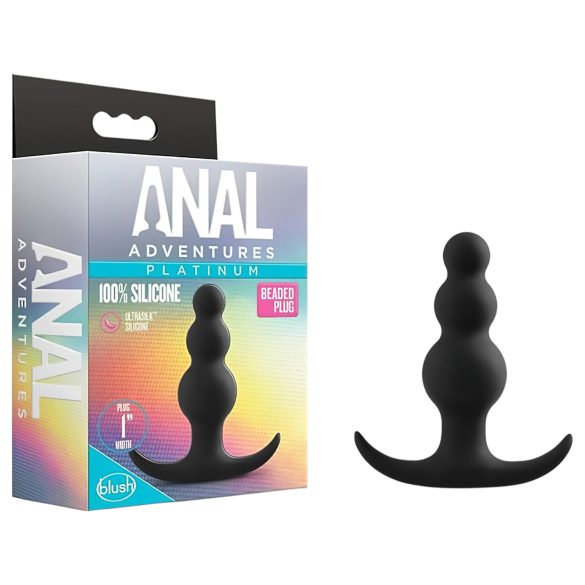 Anal Adventures Platinum - anaalipistik pärlitega must
