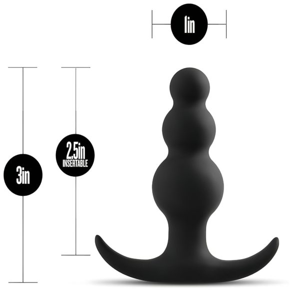 Anal Adventures Platinum - anaalipistik pärlitega must