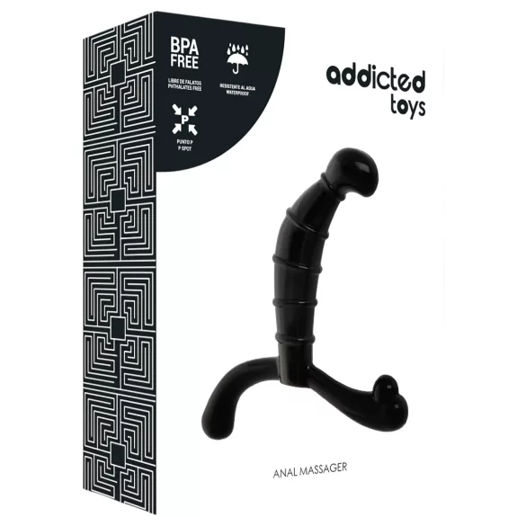 Addicted Toys - eesnäärme- ja lahklihamasseerija (must) - 11,3 cm