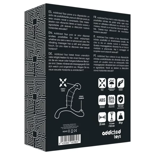 Addicted Toys - eesnäärme- ja lahklihamasseerija (must) - 11,3 cm