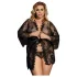 Subblime Queen Plus - must pitsist hommikumantlikomplekt (XL-2XL)
