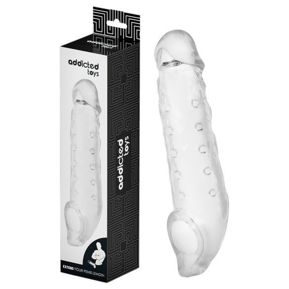 Addicted Toys - peenisehüls munandirõngaga - 23cm (läbipaistev)