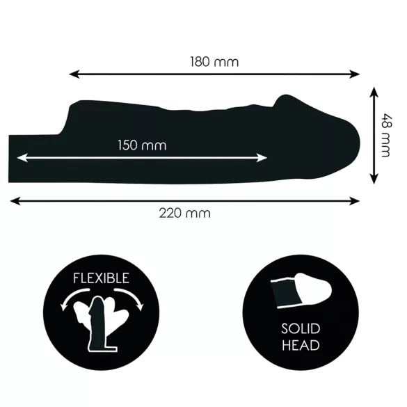 Addicted Toys - peenisekate munandiringiga - 22 cm (läbipaistev)