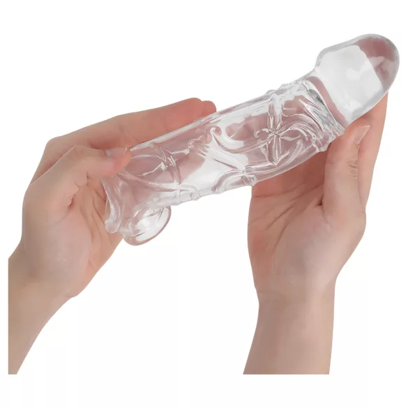 Addicted Toys - peenisekate munandiringiga - 22 cm (läbipaistev)