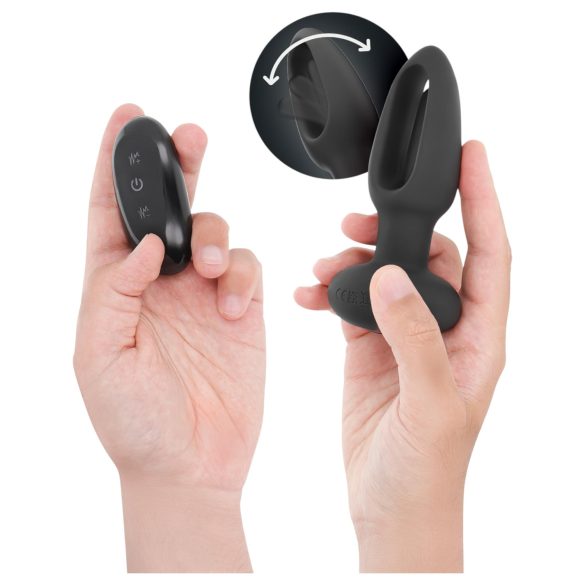 Addicted Toys - anaalvibraator liikuva keelega - must