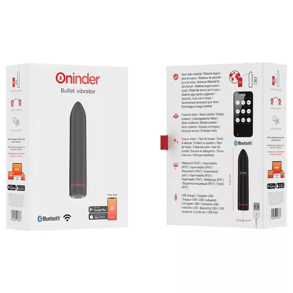 Oninder - rakendusega juhitav vibraator (must)