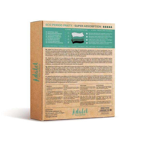 Adalet Natura Super - menstruaationaluspüksid - must
