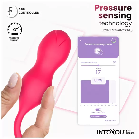 INTOYOU Kyra Pelvic - rakendusega juhitav vibro‘tšigongikuul’ (roosa)