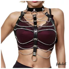 Adalet Hilda - vegannahast ketiga keha harness - must