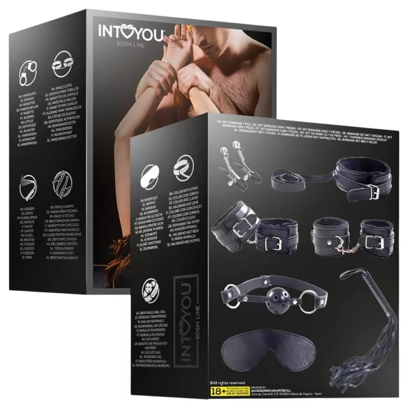 INTOYOU - BDSM algajate komplekt - 7-osaline - must