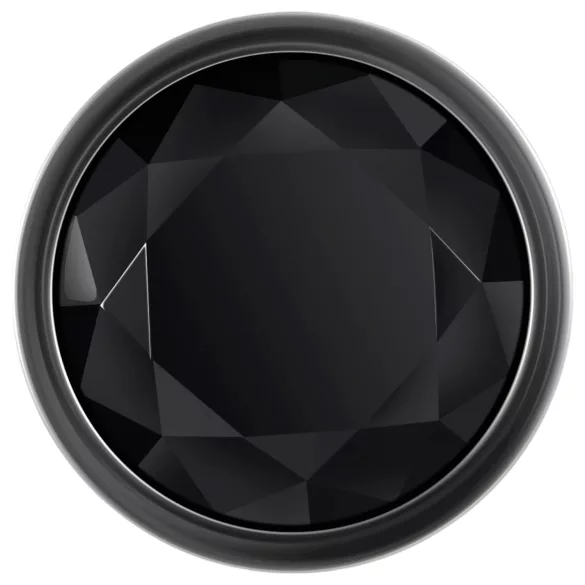 Evolved Black Gem - metallist anaalipistikute komplekt musta kiviga hõbedane