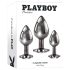 Playboy - hõbedane anaalplugide komplekt (3 tk)