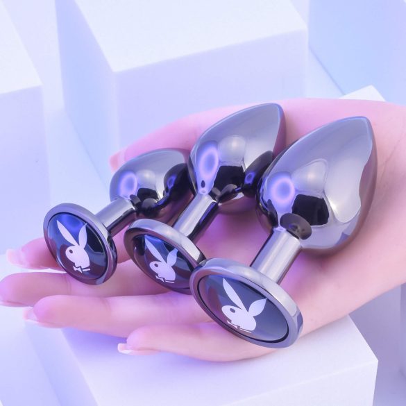 Playboy - anaaltappide komplekt - 3-osaline - hõbedane