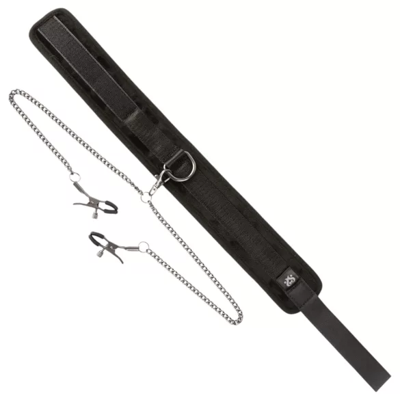 Sei Mio - kaelarihm ja nibuklambrid - must