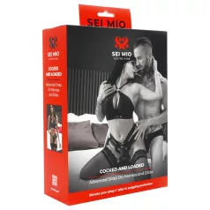 Sei Mio - kinnitatav dildoga rakmed - 15 cm (must)